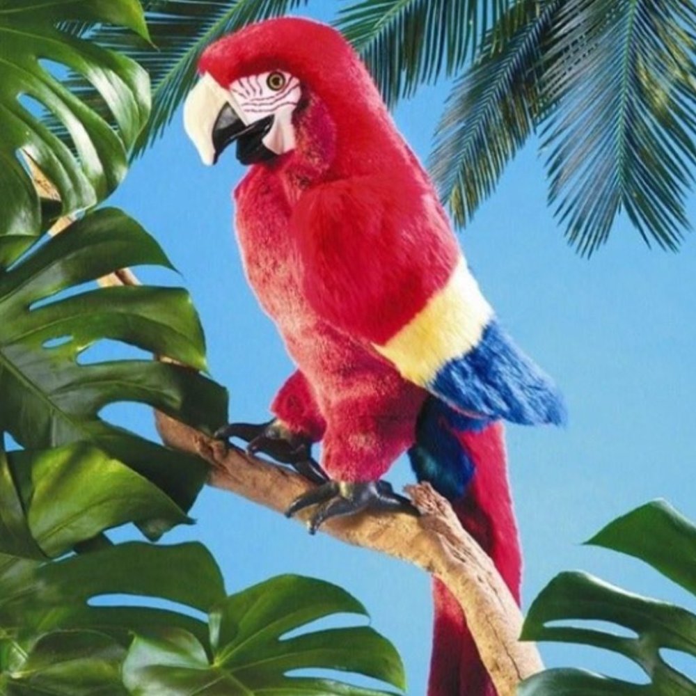 Folkmanis Hand Puppet Scarlet Macaw Plush Stuffed Bird Parrot Large